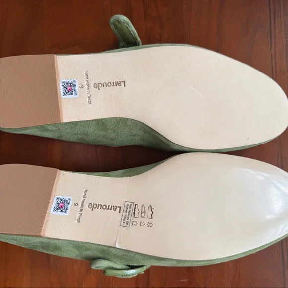 Larroude Verona Ballet Flat In Seaweed Suede - Picture 14 of 14